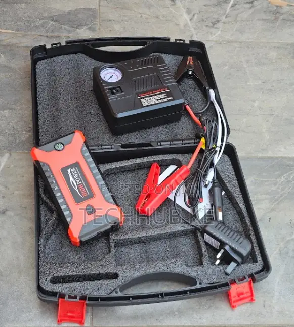 Car Jump Starter With Portable Air Pump Emergency Usb Power Supply