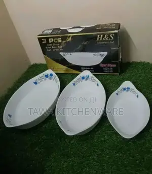 3 Pieces Opal Glass Food Bowl Set