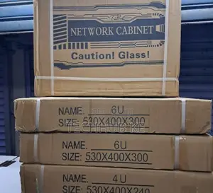 Brand New 6 U Cabinet Deep Data Cabinet Reversible Front Door
