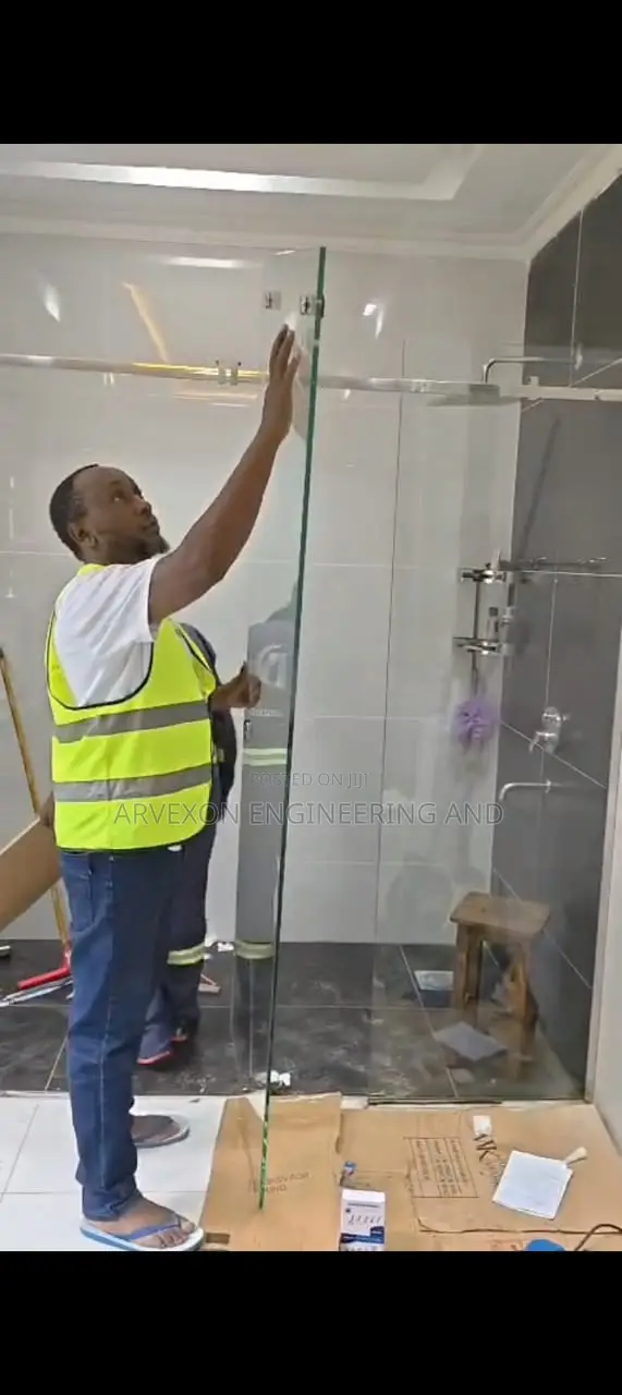Frosted And Clear Glass Shower Cubicle
