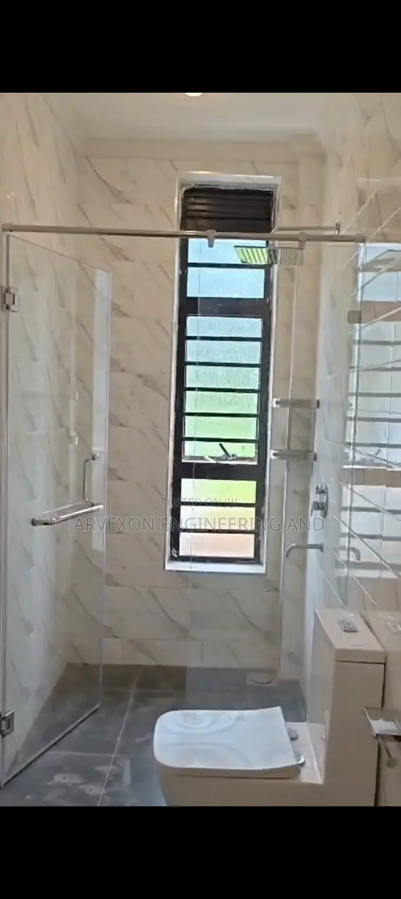 Frosted And Clear Glass Shower Cubicle