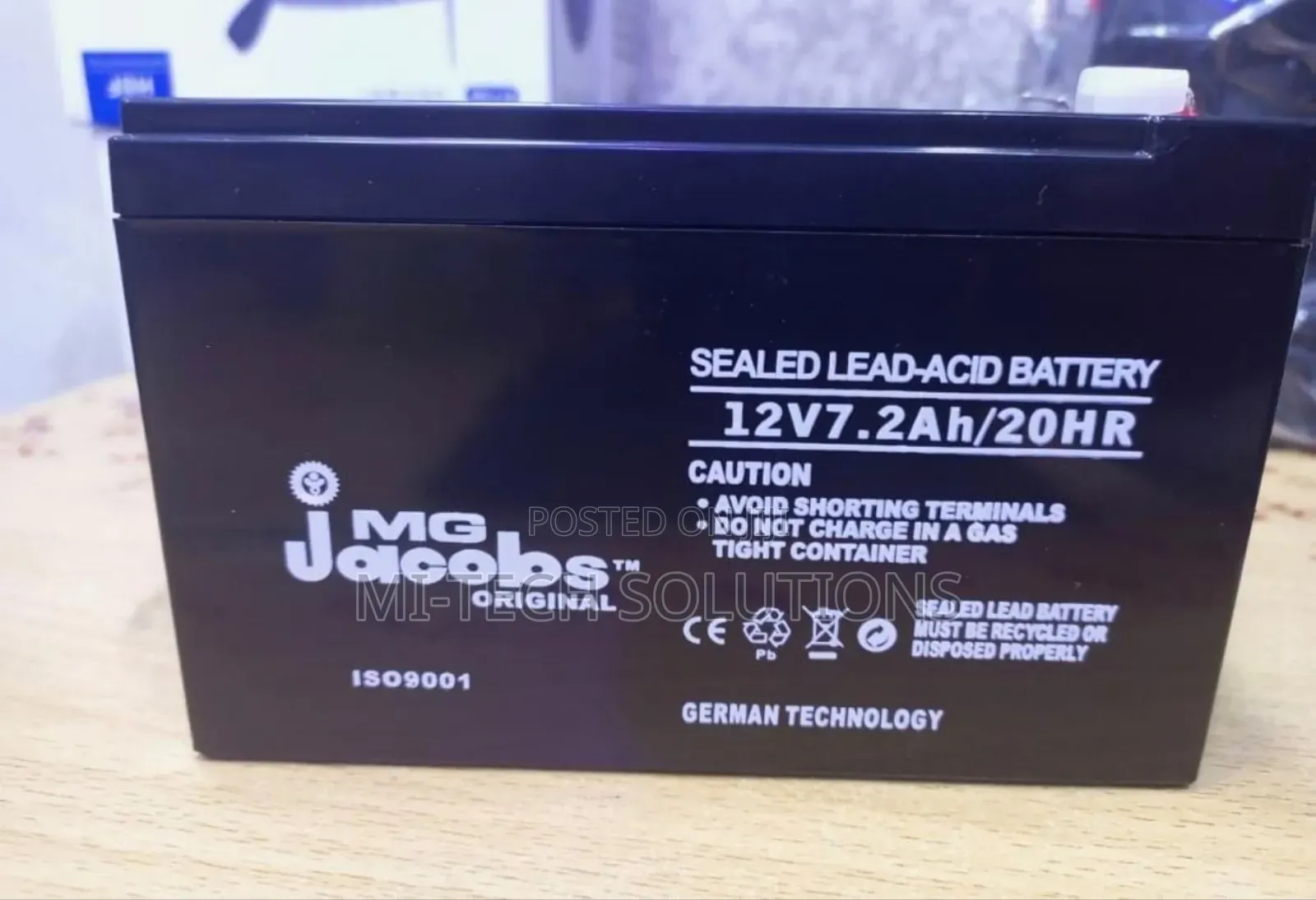 JMG Jacobs 12v7ah Battery