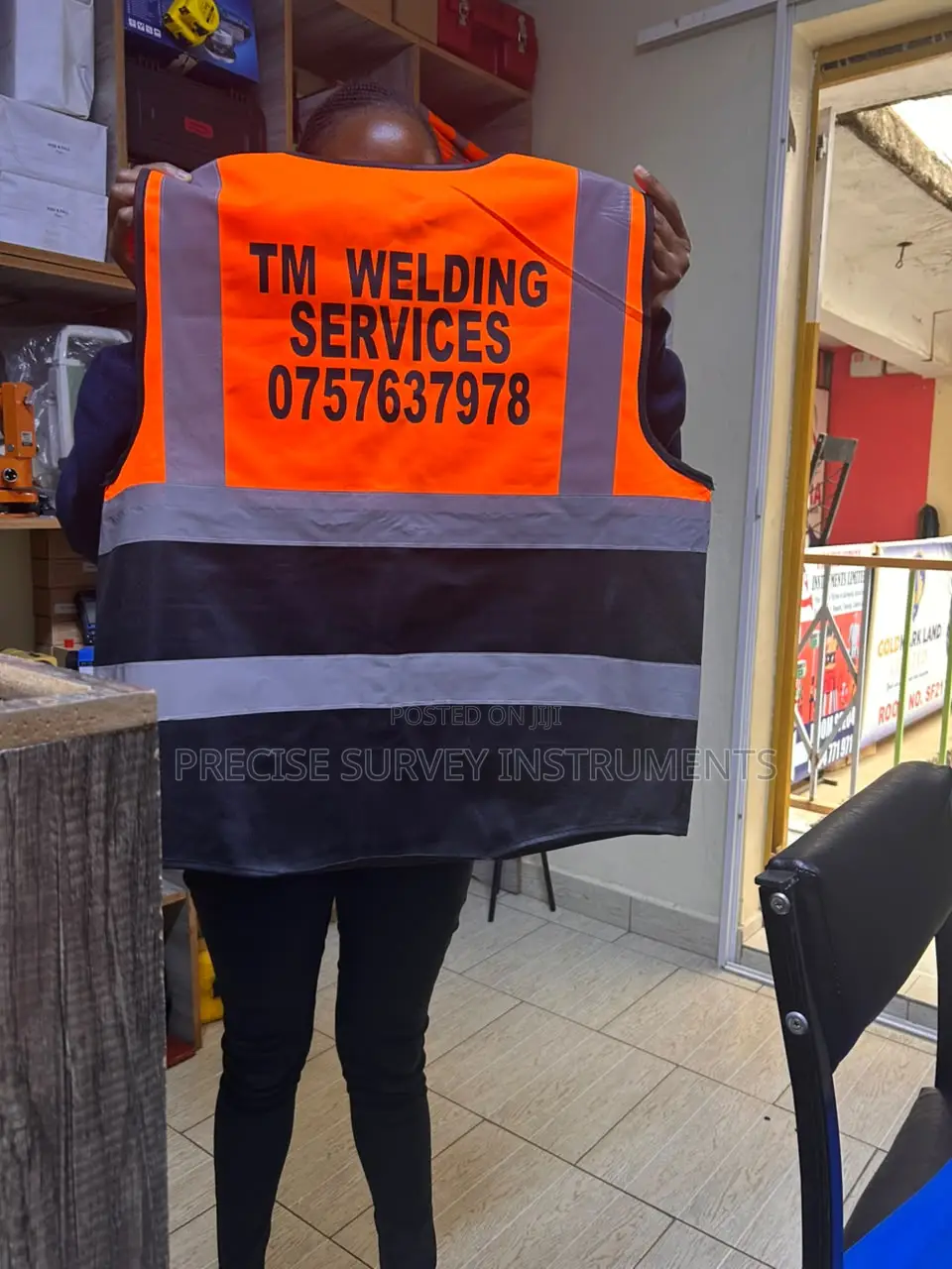Branded Safety Reflector Vest With Utility Pockets