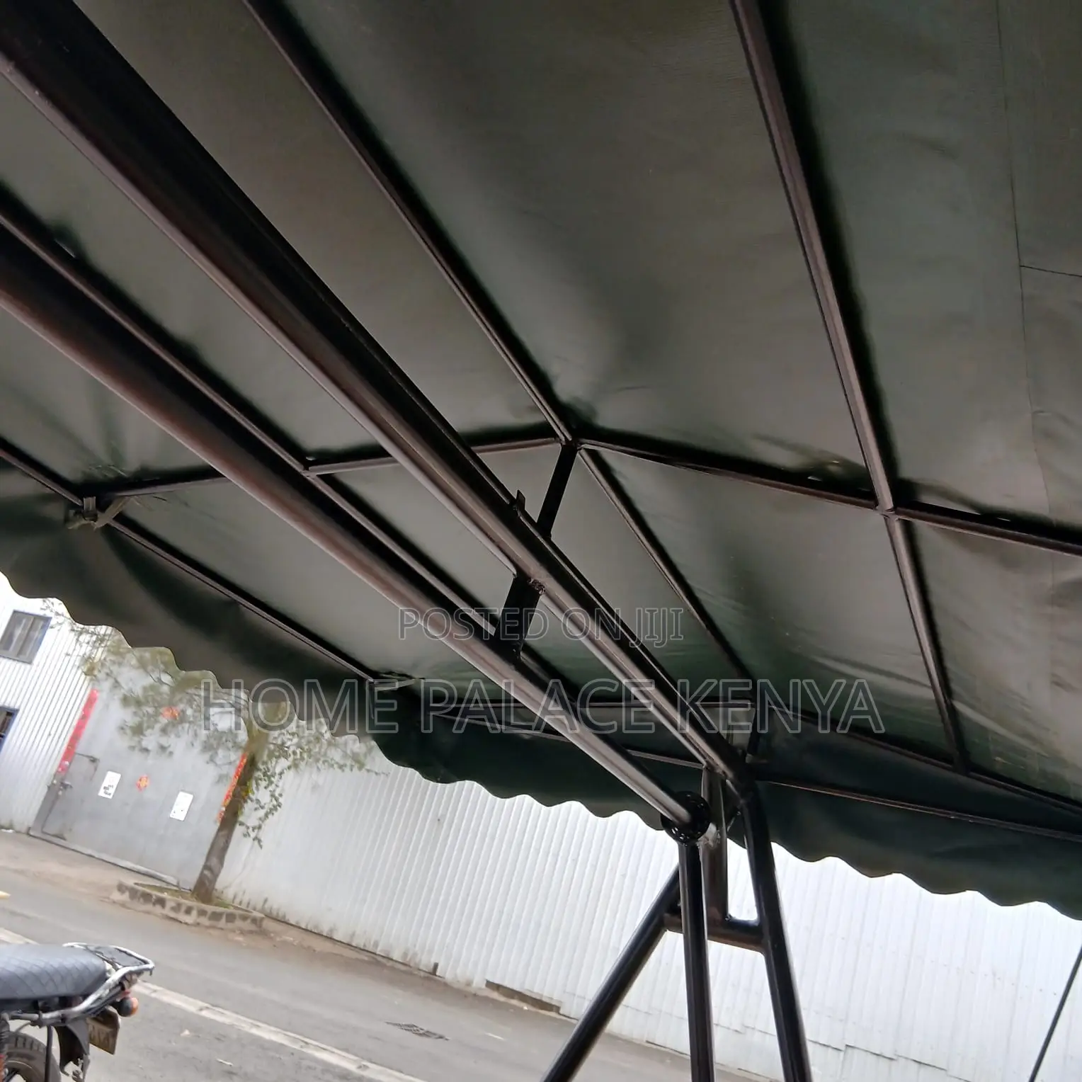 Outdoor Bench: Solid Wood Swing Bench With Shade and Metal Frame
