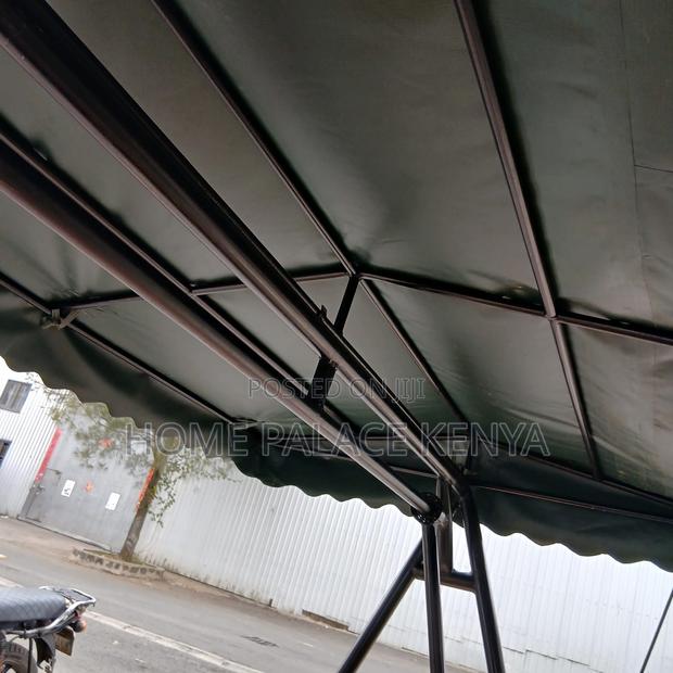 Outdoor Bench: Solid Wood Swing Bench With Shade and Metal Frame - thumbnail 2