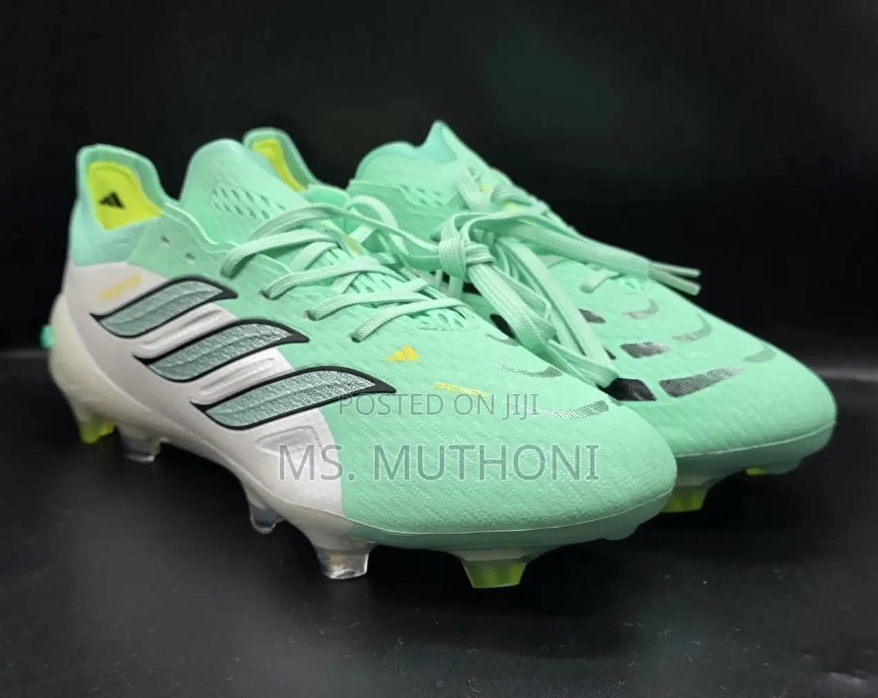 Adidas Predator 26 Elite Fg Football Boots in a Light Green and White