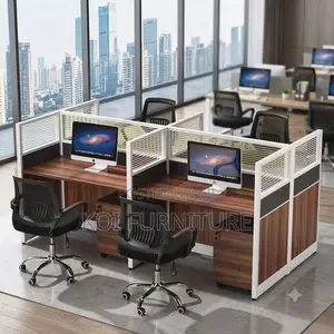Office Workstsation; Four Way Partioned Office MDF Workstation Desk