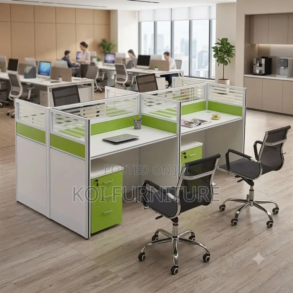 Office Workstsation; Four Way Partioned Office MDF Workstation Desk
