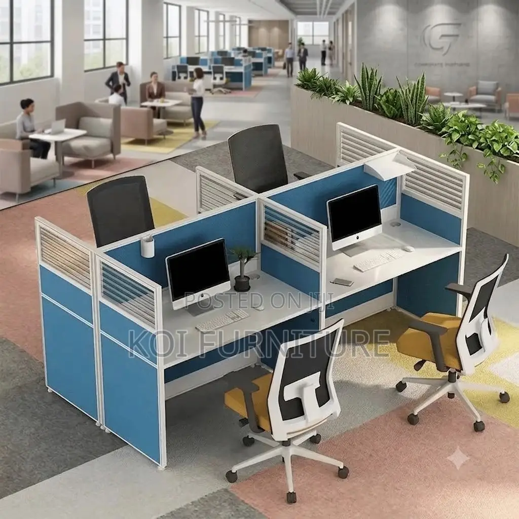 Office Workstsation; Four Way Partioned Office MDF Workstation Desk
