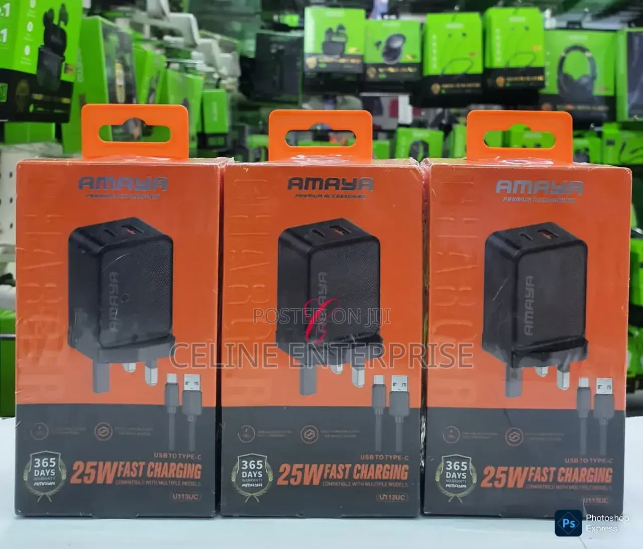 Amaya U113uc *25w Dual Ports* Fast Charger With Usb to Type C Cable