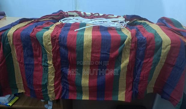 Multicolor Striped Camping Hammock Ft Durable Canvas Material - thumbnail 5