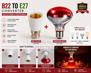 B22 to E27/ Pin to Screw Converter for Bulb Holder