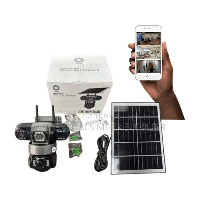Humanoid Detection 4g PTZ Multiple Lens Loud Siren Alarm Solar Camera