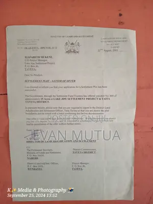 L.Jipe Settlement Project and Taita Taveta Schemes