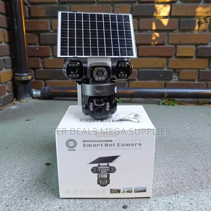 Ip66 Rated Water Proof 4g PTZ Multiple Lens Siren Alarm Solar Camera