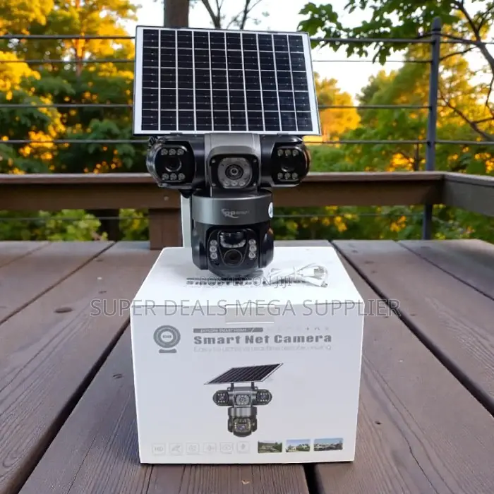Auto Human Tracking 4g PTZ Multiple Lens Loud Siren Alarm Solar Camera