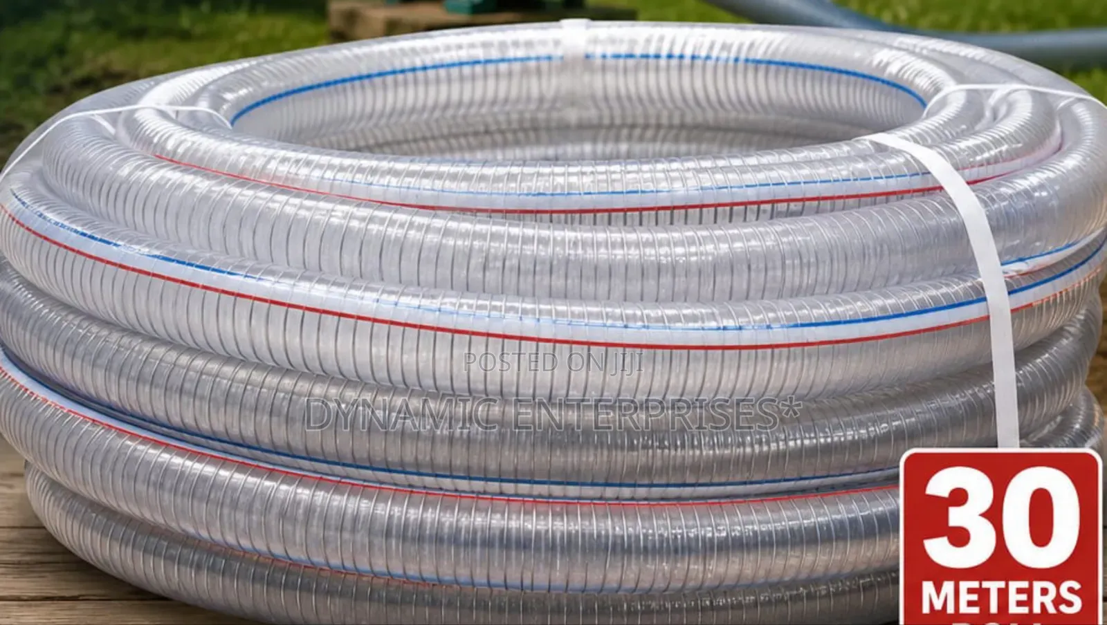 Clear Wired Suction Pipe 1"/30m