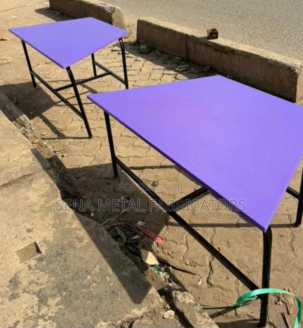 Kindergarten Table Trapezium Design With Metal Frame