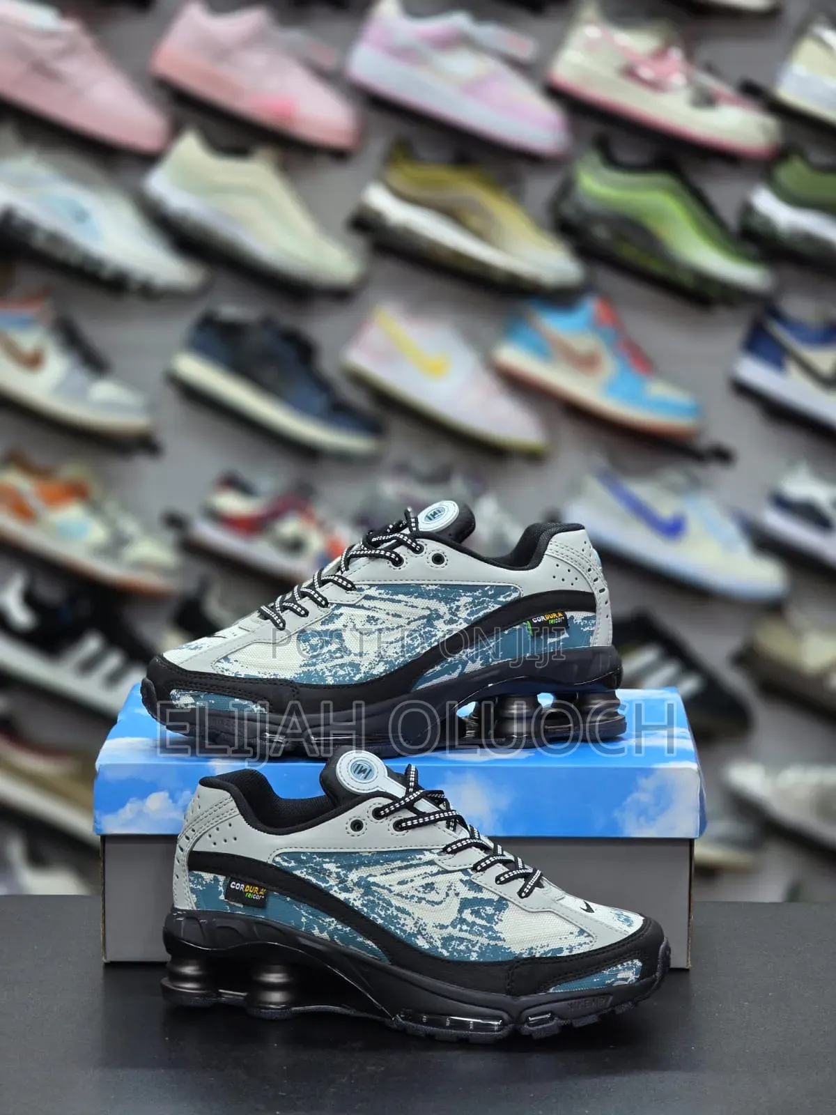 Nike Shox Ride 2 Premium Sneakers in the 'Light Silver/Black/Denim