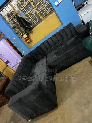Black 5 Seater L- Shaped Sofa