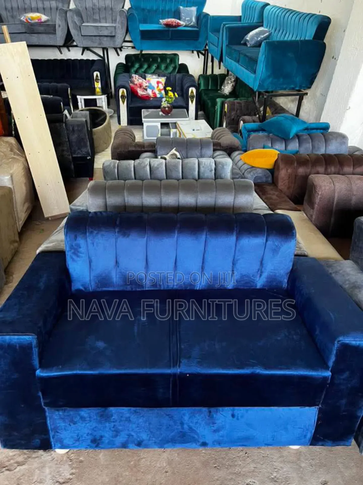 Blue 2 Seater Sofa