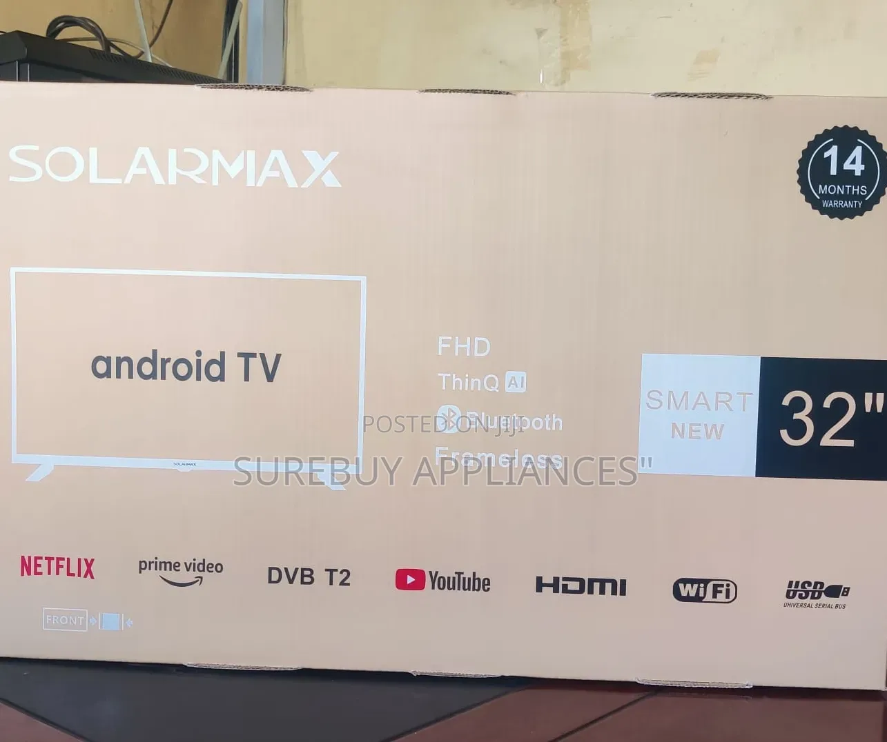 Solarmax 32" Smart Android Frameless Tv