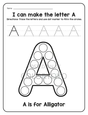 A-Z Animals Dot Marker Worksheets Printable PDF | 52 Pages