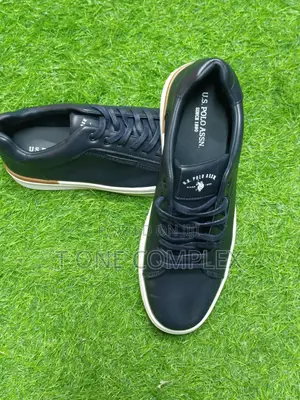 Original Us Polo Assn Leather Casual Mens Shoes in Navy Blue