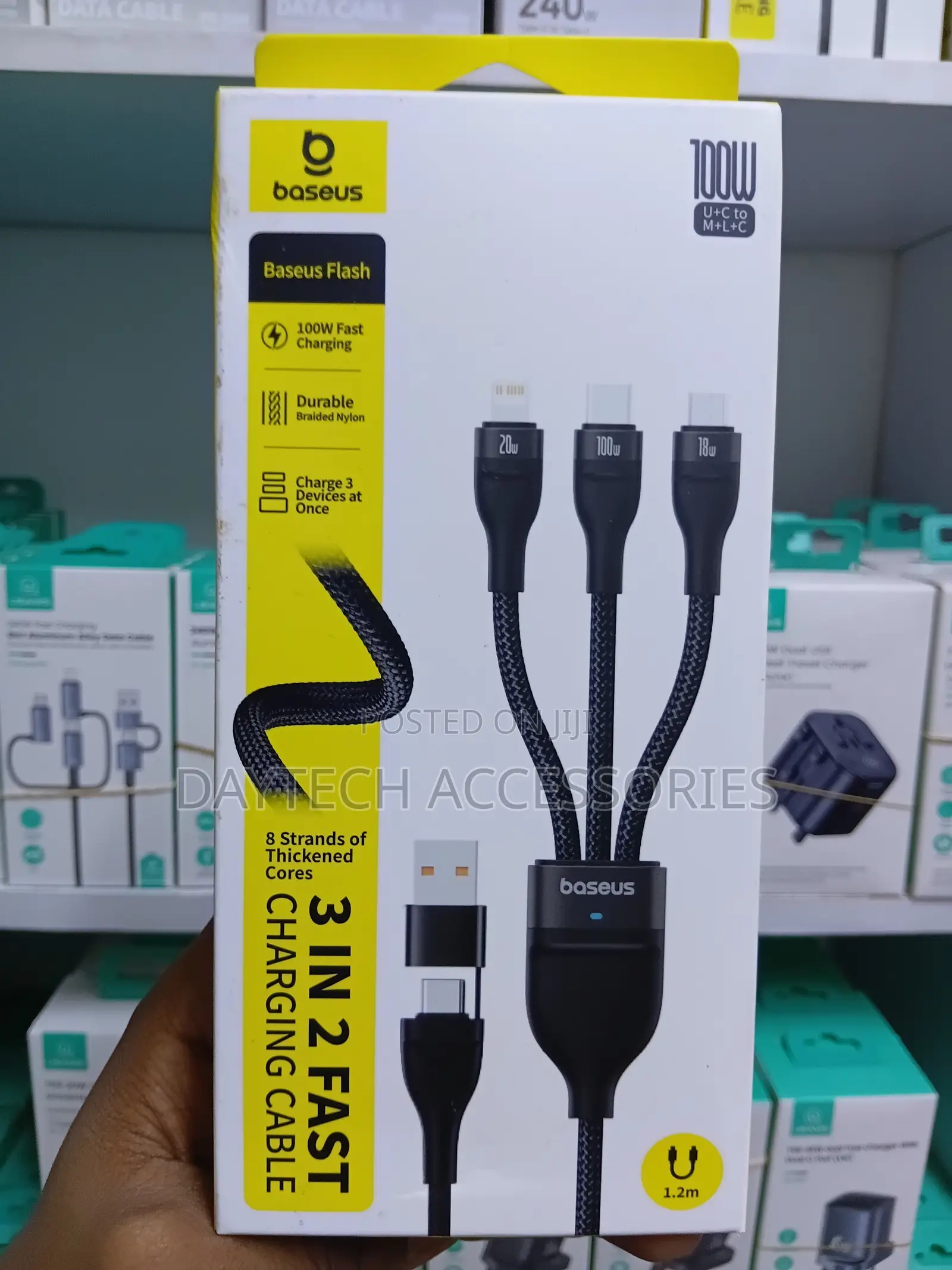 Baseus Flash Series Ii 100w Fast Charging Multi Cable 3 in 2 Cable.