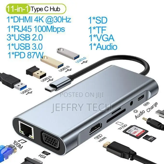 Usb C Hub, 11-in-1 Type-C Hub Adapter With Hdmi