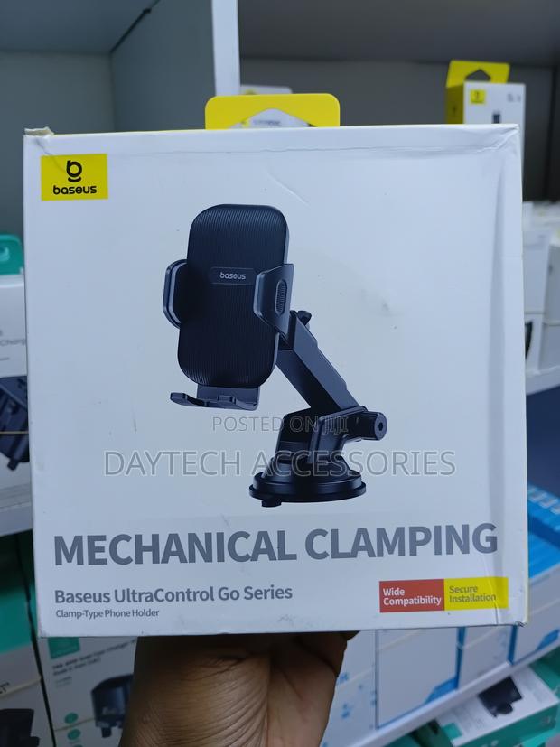 Baseus Ultracontrol Go Clamp-Type Car Phone Holder - Black - thumbnail 2