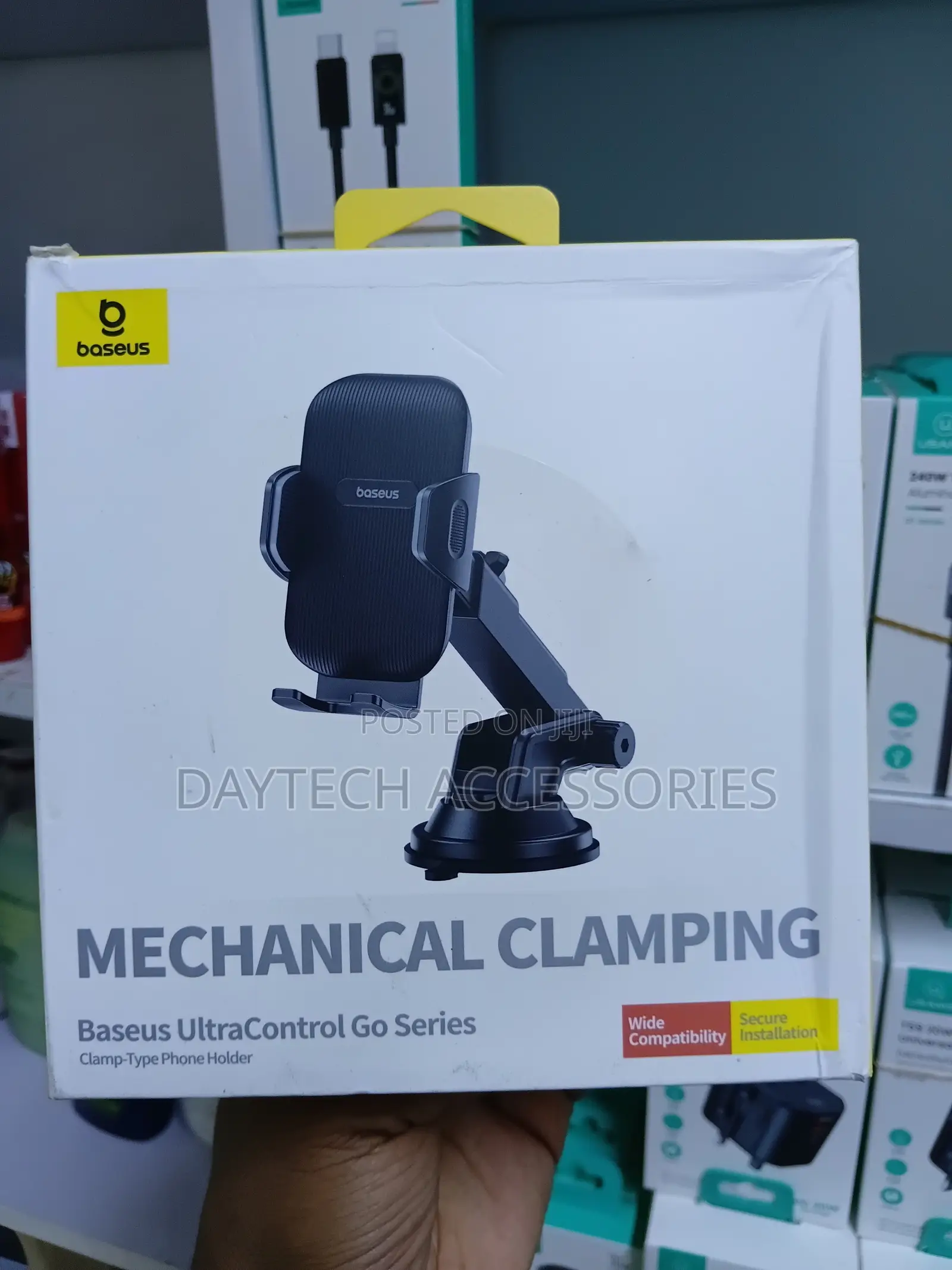 Baseus Ultracontrol Go Clamp-Type Car Phone Holder - Black