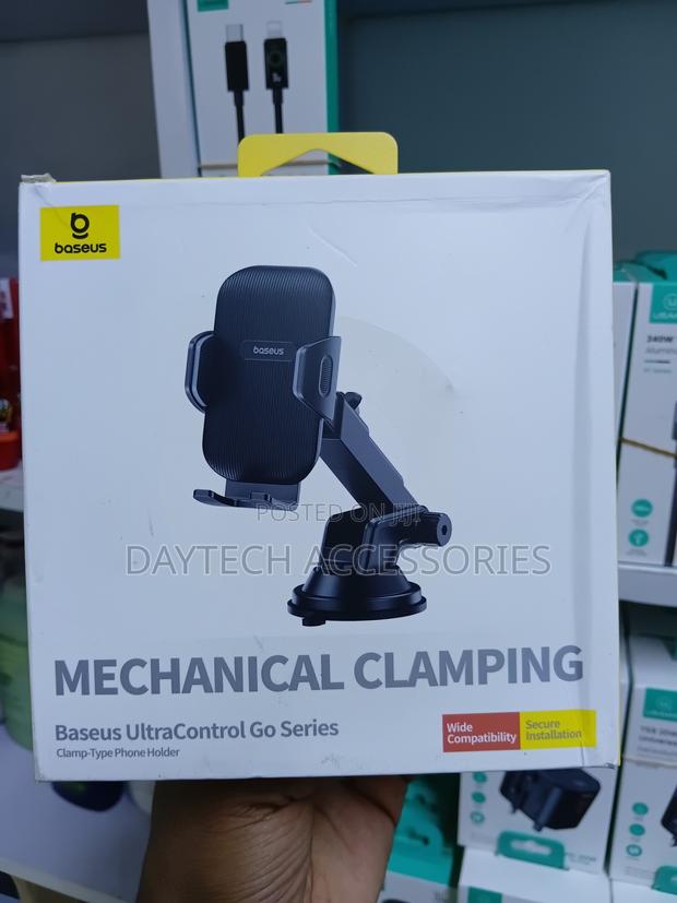 Baseus Ultracontrol Go Clamp-Type Car Phone Holder - Black - thumbnail 3
