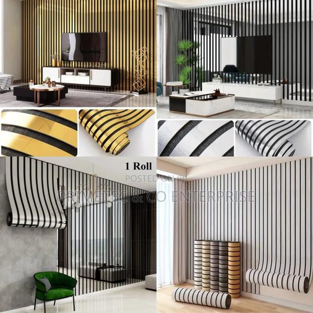 Flute Panel Design Self Adhesive Wall Papers