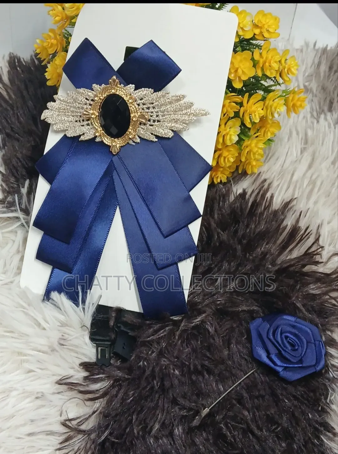 Navy Blue Stylish Men French Ties