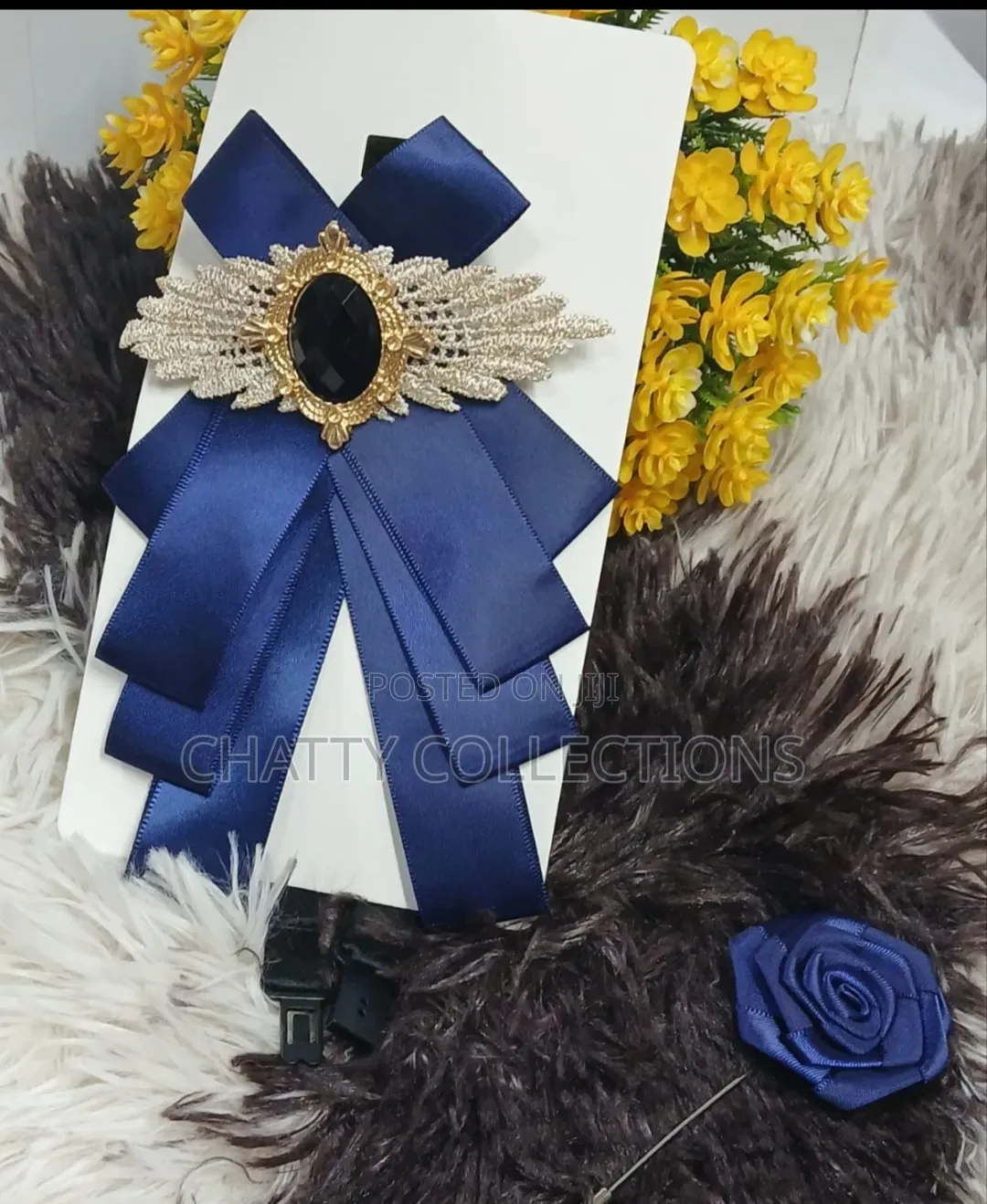 Navy Blue Stylish Men French Ties