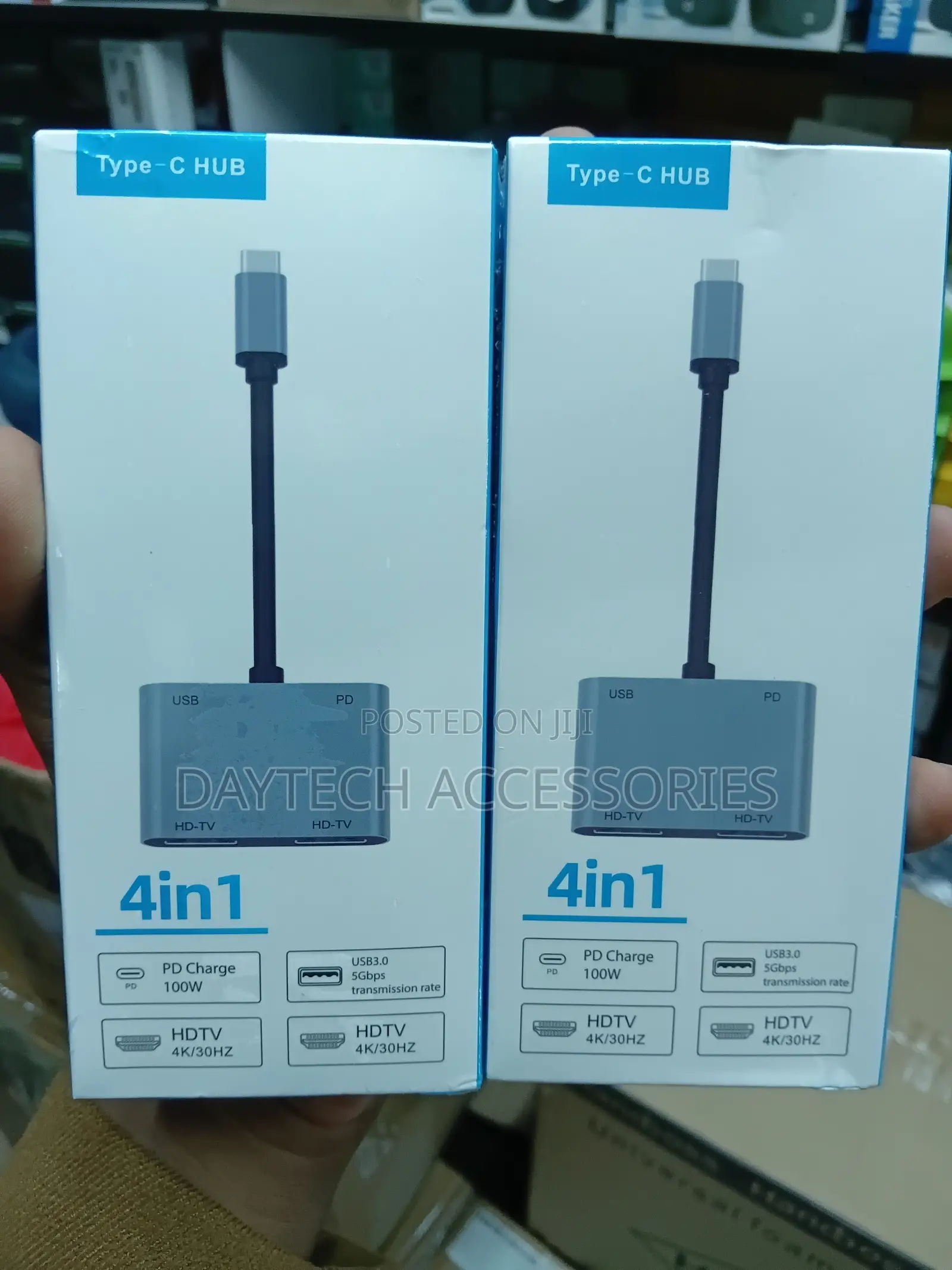 4-in-1 Type-C Hub to Dual Hdmi Ports Supporting /30hz Video Output.