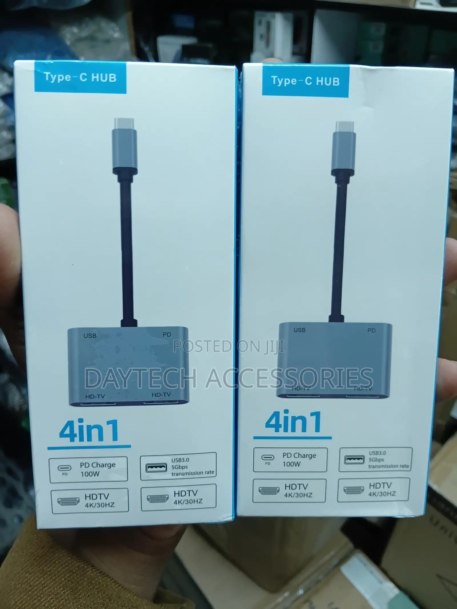 4-in-1 Type-C Hub to Dual Hdmi Ports Supporting /30hz Video Output.