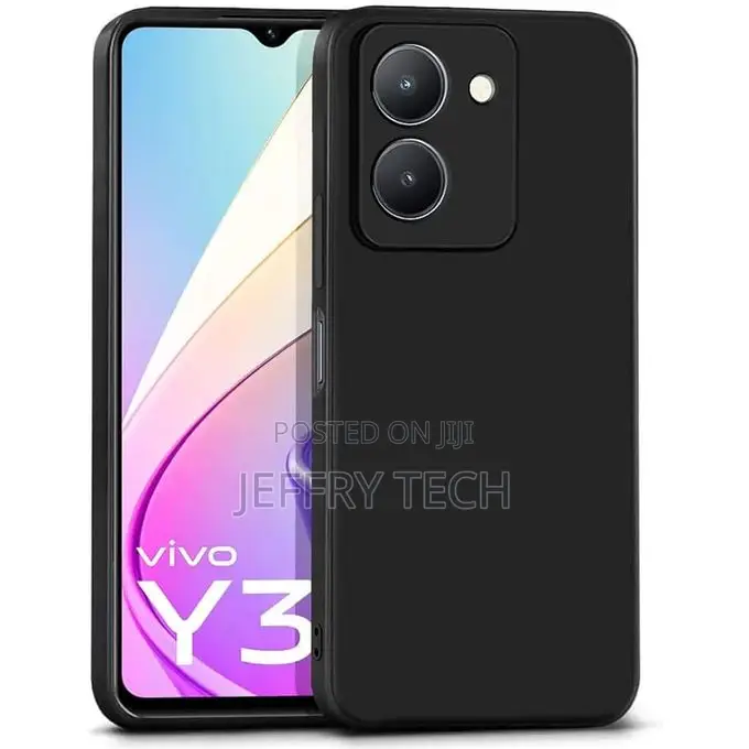 High-Quality Silicone Cover/Pouch for Vivo Y36, Black