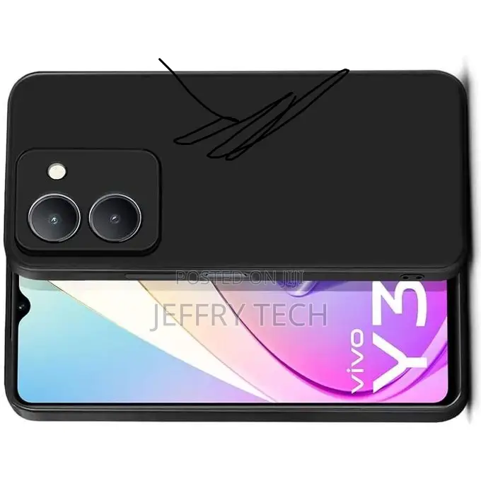 High-Quality Silicone Cover/Pouch for Vivo Y36, Black