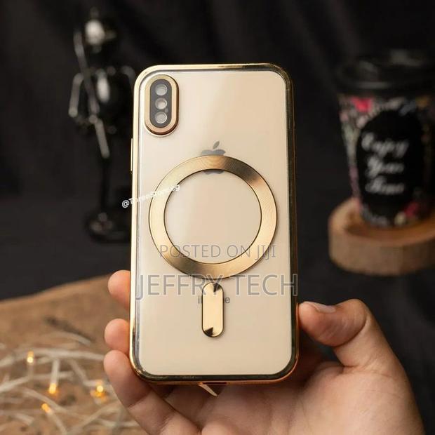 High-Quality Magsafe Anti-Collision Transparent iPhone X Case - Pink - thumbnail 2