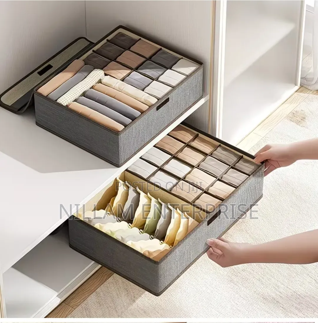 17 Grid Sock Underwear Storage Box With Lid