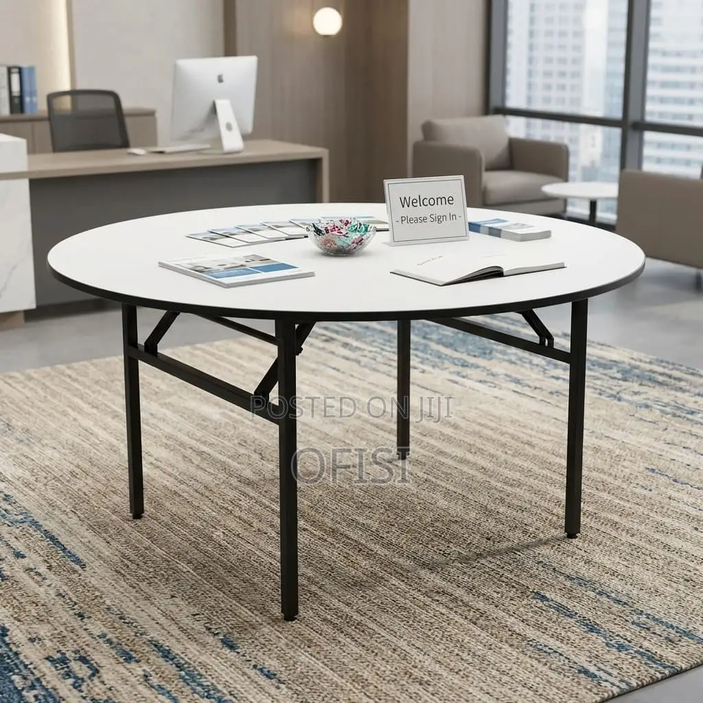 Foldable Table; 1.8 Meter Round Foldable Office Table