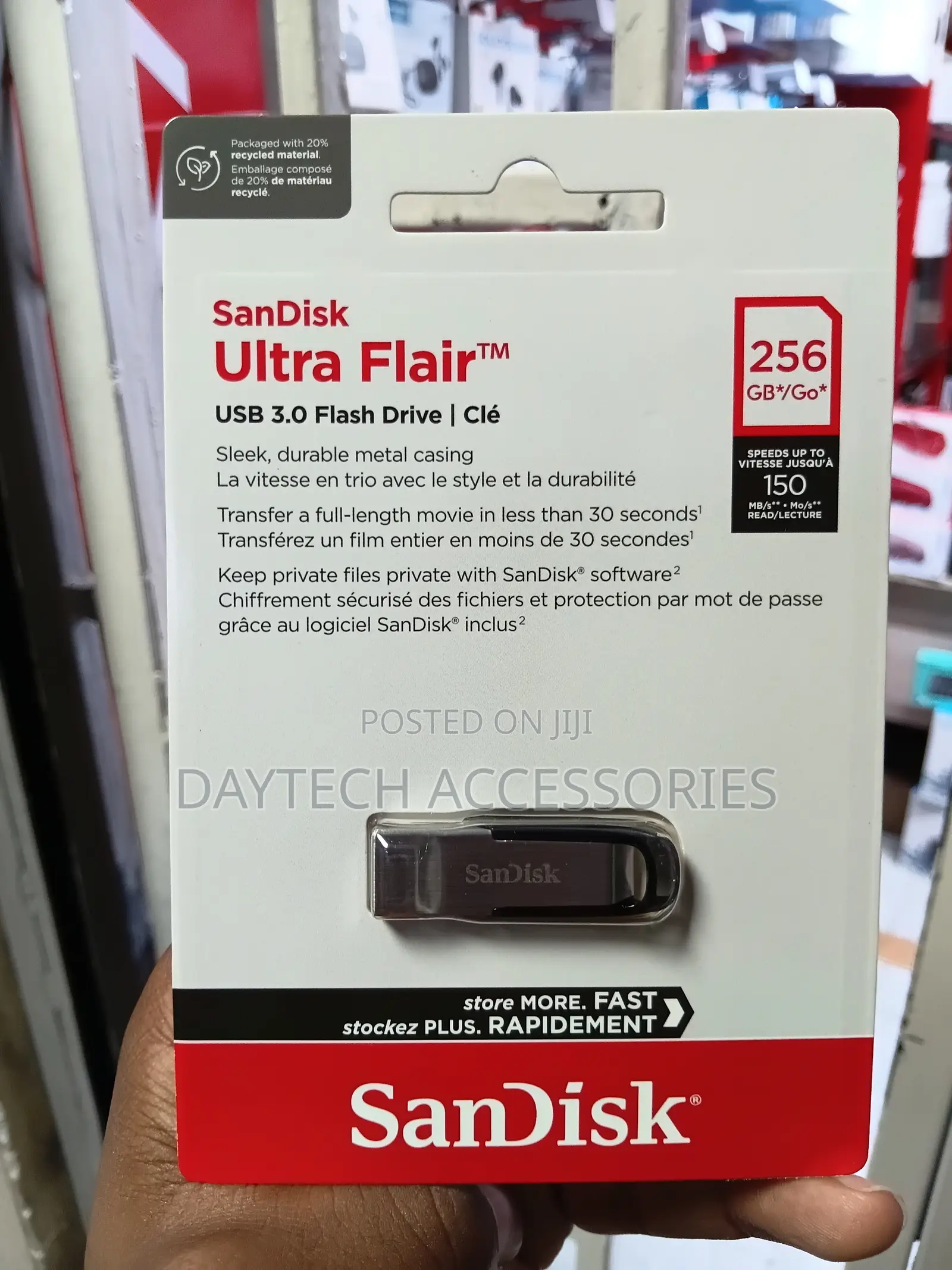 Sandisk Ultra Flair Usb 3.0 Flash Drive 256gb Compact Plug-and-Play.