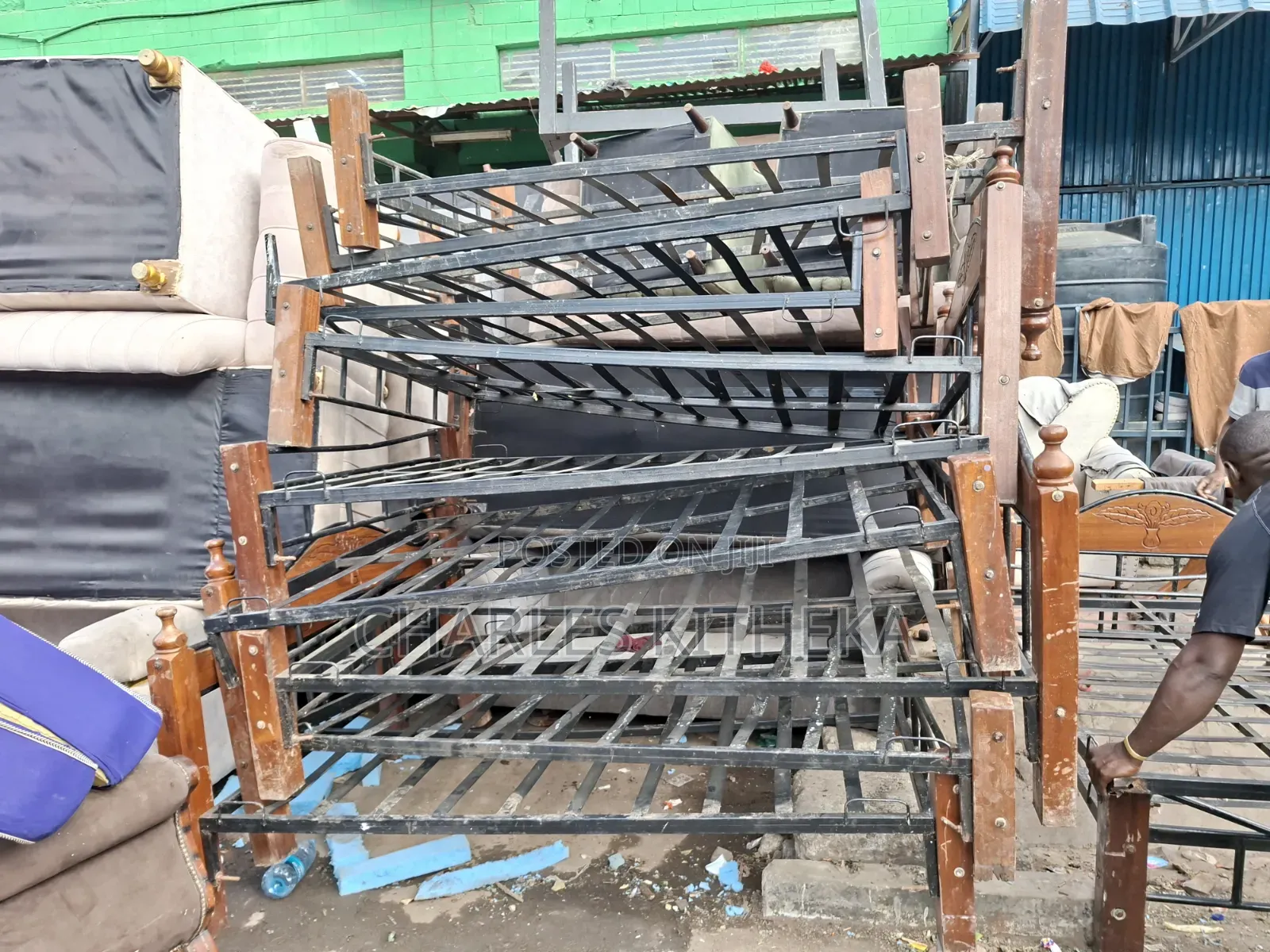 Beds Mahogany and Metal