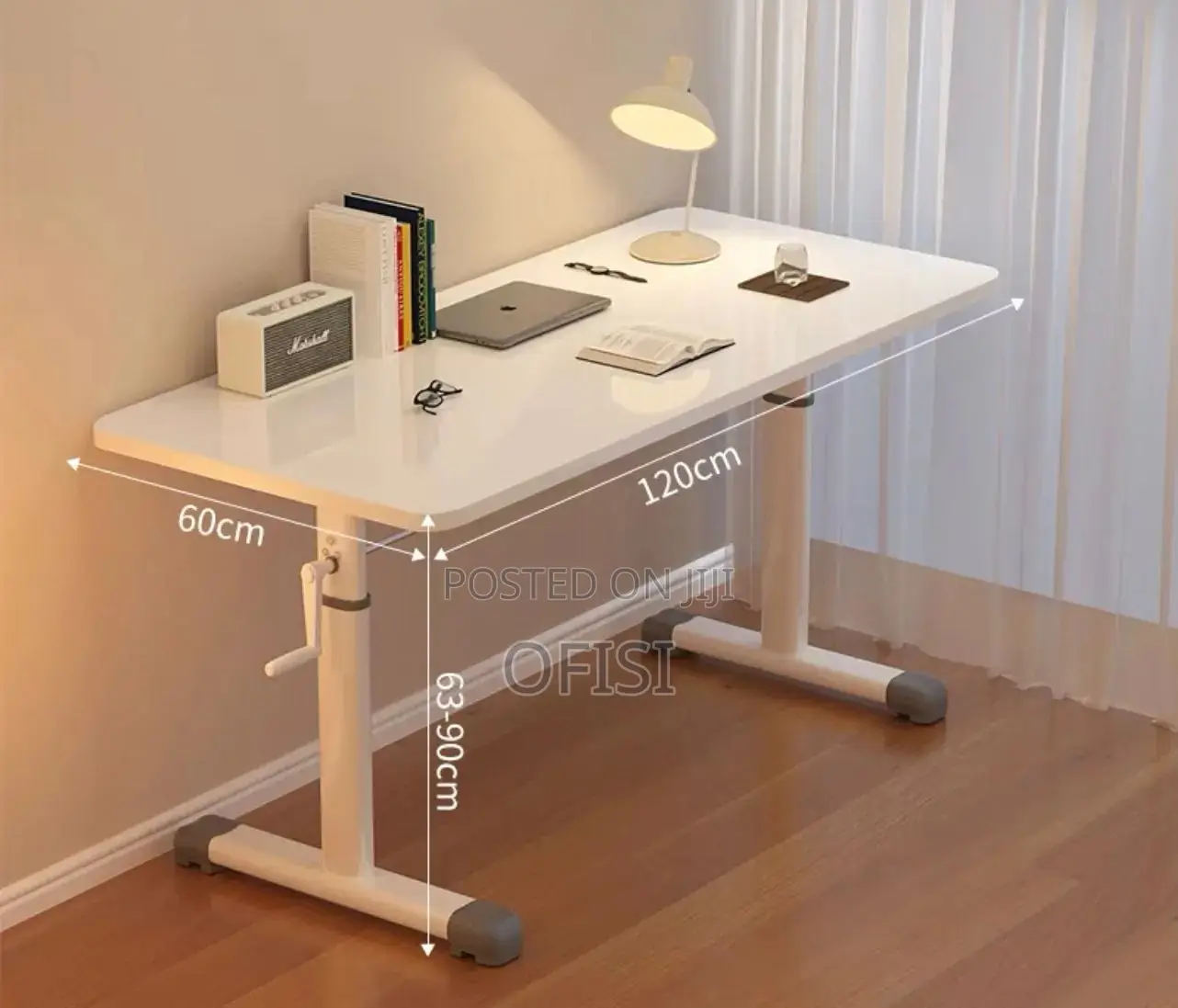 Office Desk; Manual Height Adjustable Home Office Desk - 1.2m