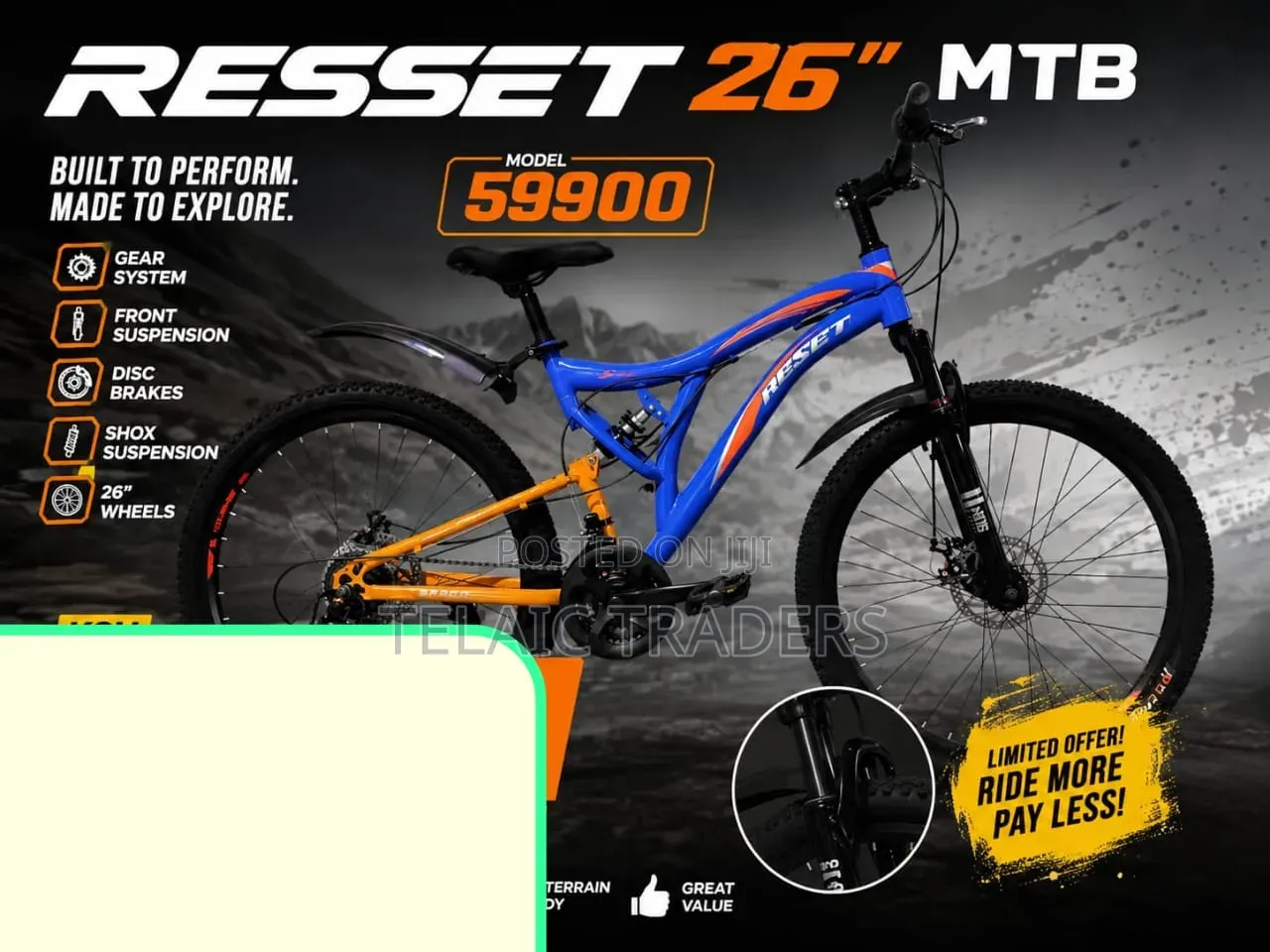 Reset Bike Size 26 With Gear ,Suspension And Disc Brake