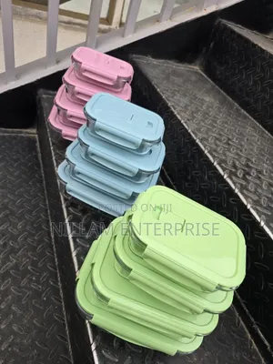 4 PCS Glass Food Container Set*
