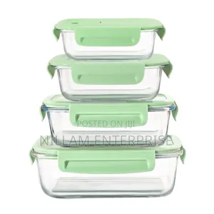 4 PCS Glass Food Container Set*