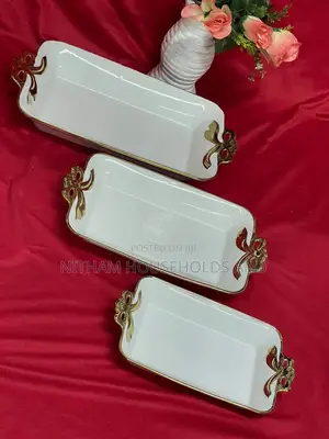 Classy Tray Set Price in Kenya – 3pcs Ceramic Serving Tray Set